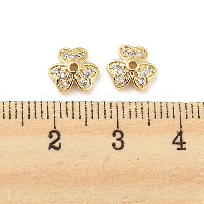 Brass Micro Pave Cubic Zirconia Bead Cap KK-H452-28G-1