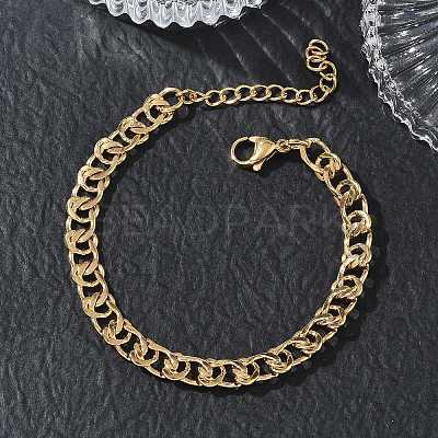 7MM 304 Stainless Steel Twisted Chain Bracelets SA-CBA2696-06G-1