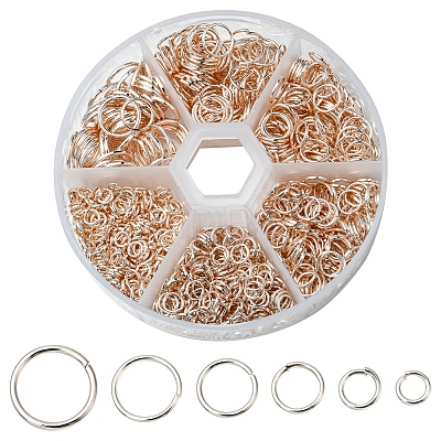 1 Box Iron Open Jump Rings Set IFIN-YW0001-44RG-1