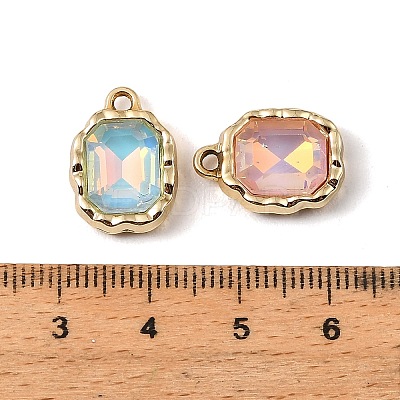 UV Plating Alloy Glass Pendants FIND-K032-33G-1