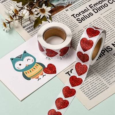 Heart Shaped Stickers Roll X-DIY-K027-A05-1