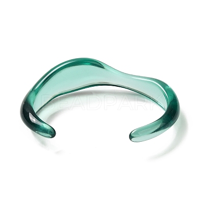 Transparent Acrylic Open Cuff Bangle for Women BJEW-A141-01C-1