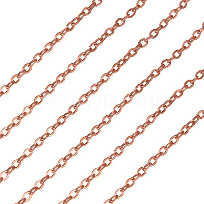 Brass Coated Iron Flat Cable Chains CH-TAC0007-02R-1