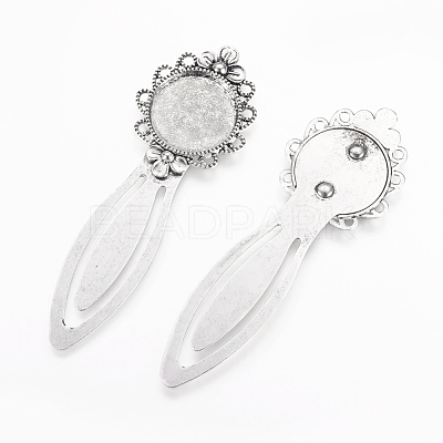 Tibetan Style Bookmark Cabochon Settings X-TIBE-S169-AS-NR-1