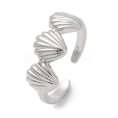 Brass Adjustable Open Cuff Rings for Women RJEW-R032-03P-1