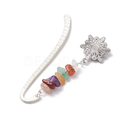Christmas Theme Alloy Hook Bookmarks AJEW-JK00338-1