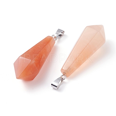 Natural Red Aventurine Pointed Pendants G-I314-02P-03-1