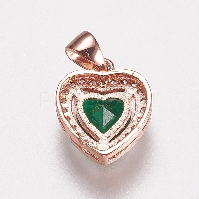 Brass Micro Pave Cubic Zirconia Charms ZIRC-E143-58C-RG-1