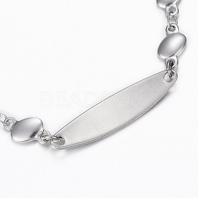 Tarnish Resistant 304 Stainless Steel ID Bracelets BJEW-H520-16P-1