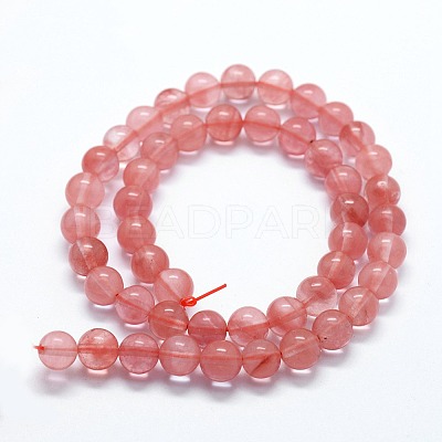 Cherry Quartz Glass Beads Strands X-G-I199-28-8mm-1