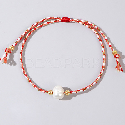 Natural Freshwater Pearl Bead Braided Bead Bracelets JH8725-6-1