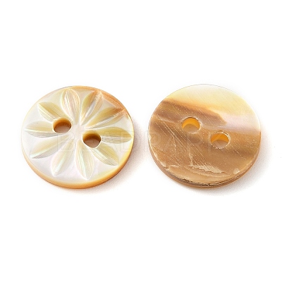 Carved Flower Natural Shell Buttons SH-CBA18B6-02B-01-1