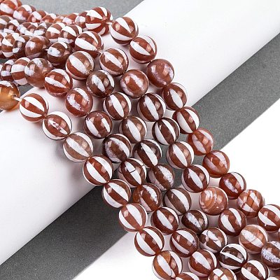Tibetan Style dZi Beads Strands G-C133-A05-03-1