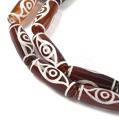 Rice Shape Tibetan Style dZi Beads Strands G-A269-A01-01-1
