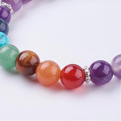 Gemstone Stretch Bracelets BJEW-F262-B09-1