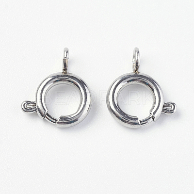 Tarnish Resistant 304 Stainless Steel Smooth Surface Spring Ring Clasps STAS-E143-03A-P-1