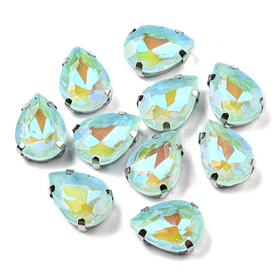 Mocha Fluorescent(MI) Teardrop Sew on Rhinestone GGLA-R043-02B-P05-1