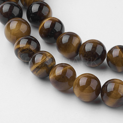 Natural Yellow Tiger Eye Bead Strands G-G735-71-8mm-A-1