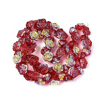 Electroplate Transparent Glass Beads Strands X-EGLA-N056-02A-06-1