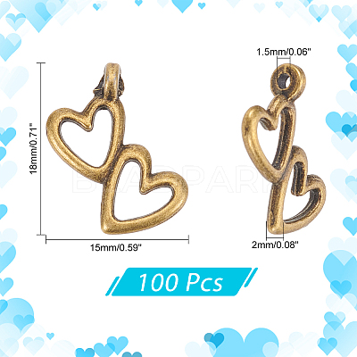 100Pcs Tibetan Style Alloy Pendants TIBEP-PH0001-68-1