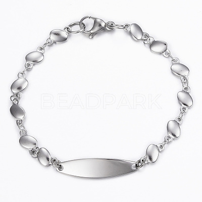 Tarnish Resistant 304 Stainless Steel ID Bracelets BJEW-H520-16P-1