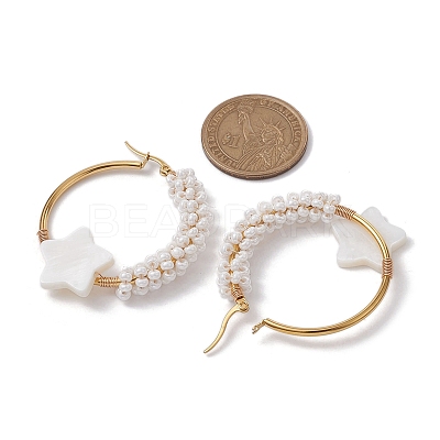 Brass Hoop Earrings EJEW-JE05680-1