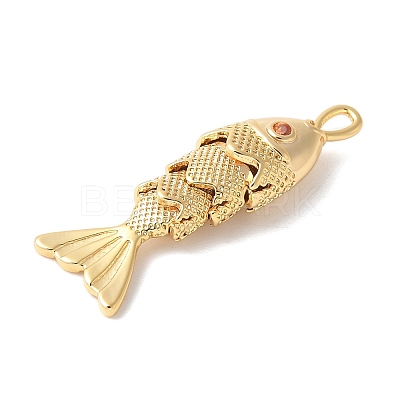 Brass Micro Pave Clear Cubic Zirconia Pendants X-KK-U064-18A-G-1