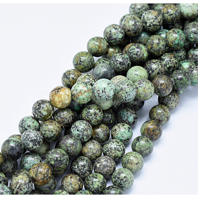 Natural African Turquoise(Jasper) Beads Strands X-TURQ-G037-8mm-1