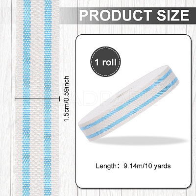Cotton Stripe Pattern Ribbon OCOR-WH0078-550C-1
