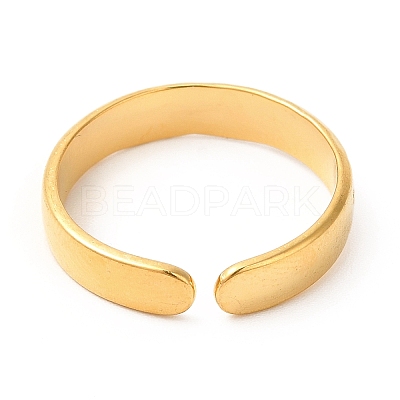 Ion Plating(IP) 304 Stainless Steel Moon & Star Open Cuff Ring for Women RJEW-E063-10G-1