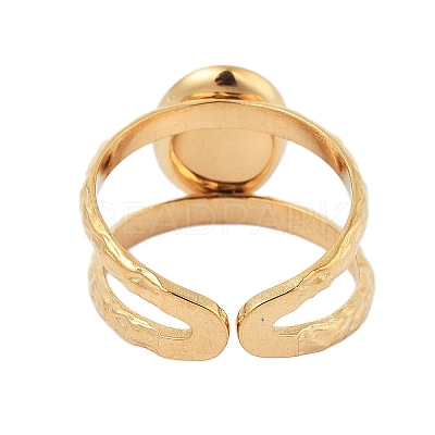 Ion Plating(IP) 304 Stainless Steel Open Cuff Rings RJEW-F167-04G-01-1