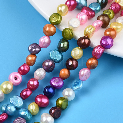 2 Strands Natural Cultured Freshwater Pearl Beads Strands PEAR-SZ0001-09-1