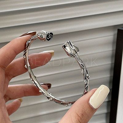 Rose Alloy Cuff Bangles for Women FS-WGA3415-01-1
