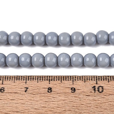 Opaque Solid Color Glass Beads Strands GLAA-T032-P6mm-25-1