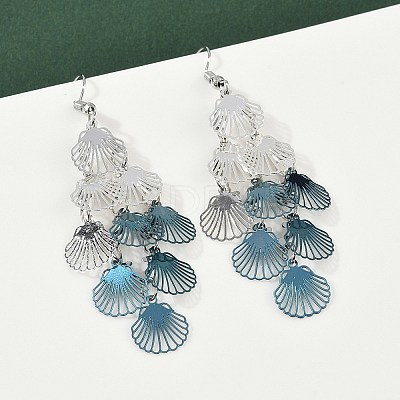 430 Stainless Steel Shell Shape Dangle Earrings EJEW-A137-03P-02-1