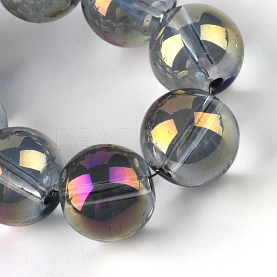 Electroplate Glass Beads Strands X-EGLA-Q062-8mm-A03-1