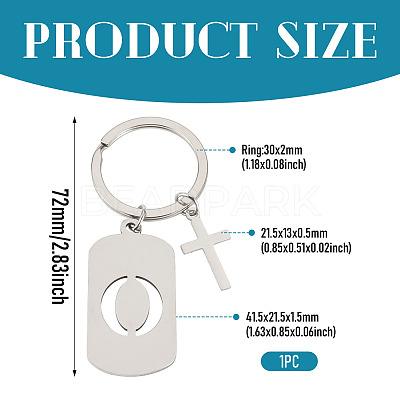 1Pc Stainless Steel Keychains KEYC-TADJ0001-08O-1