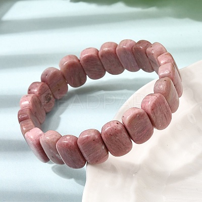Natural Rhodonite Beaded Stretch Bracelets for Women Men BJEW-D461-02B-1