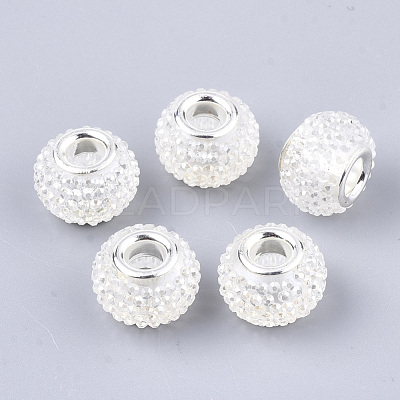 Resin Rhinestone European Beads RPDL-T002-04K-1