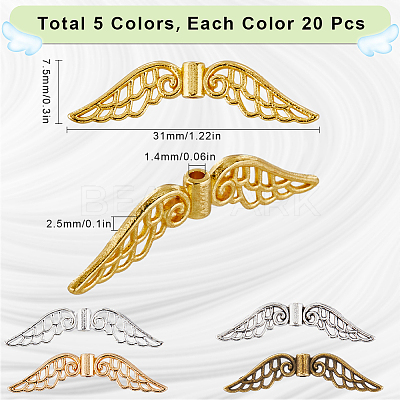 100Pcs 5 Colors Tibetan Style Alloy Spacer Beads FIND-SC0008-56-1