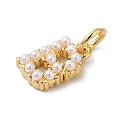 Rack Plating Brass with ABS Plastic Imitation Pearl Charms KK-B092-30B-G-1