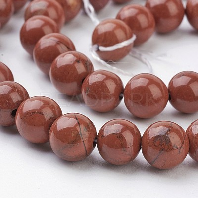 Natural Red Jasper Round Beads Strands X-GSR011-1