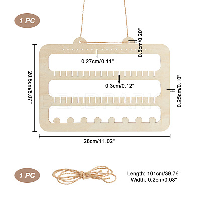 4-Tier Wooden Wall Mounted Earring Display Rack EDIS-WH0030-25-1