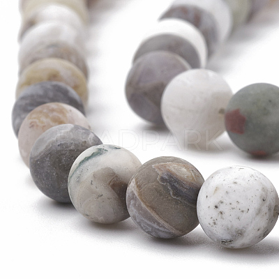 Natural Bamboo Leaf Agate Beads Strands G-T106-027-1
