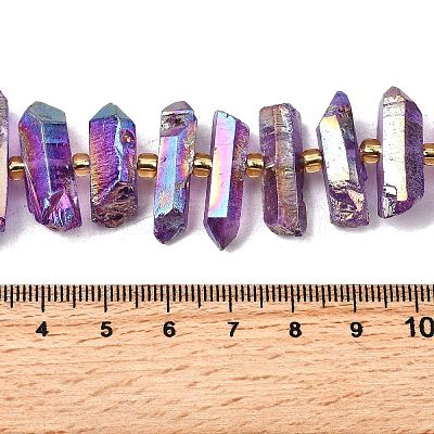 Electroplated Natural Quartz Crystal Beads Strands G-F800-F17-1