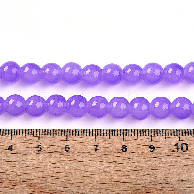 Baking Paint Imitation Jade Glass Round Bead Strands X-DGLA-Q021-8mm-44-1