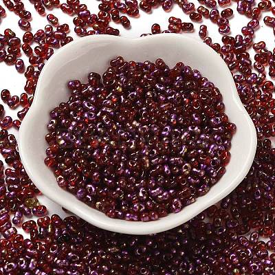 Spray Painted Glass Seed Beads SEED-F005-06A-01-1