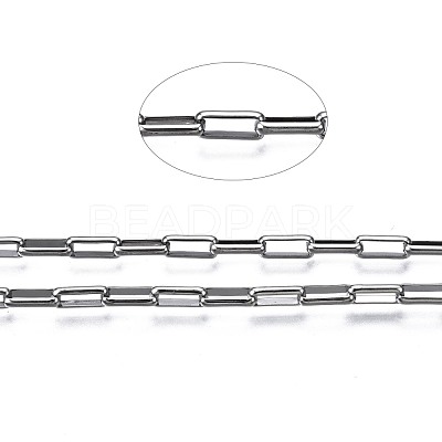 Tarnish Resistant 304 Stainless Steel Rectangle Link Chains CHS-T003-26A-P-1