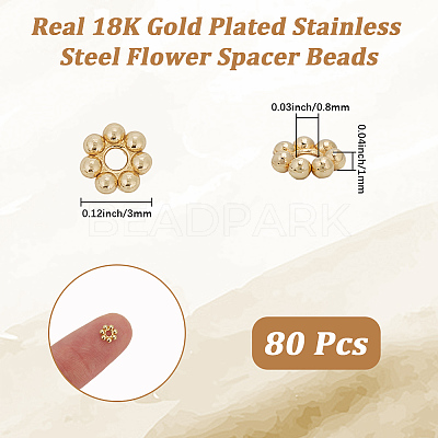 80Pcs 304 Stainless Steel Spacer Beads STAS-BBC0008-27D-G-1
