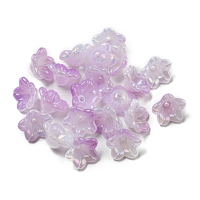 Iridescent Acrylic Bead Caps OACR-C021-08F-1
